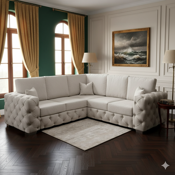 Ashton Chesterfield Corner 2c2 Fabric Sofa Set