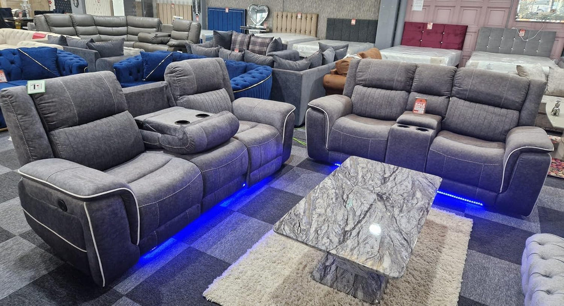 Hannah Electric Recliner 3+2 Sofa Micro Fibre Fabric