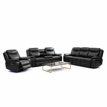 Parada 3+2 Seater Leather Electric Recliner Sofa Set – (Available in Black & Grey)