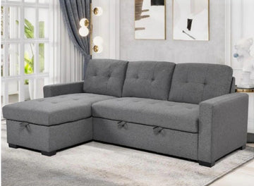 Francesca SofaBed (Universal Side) in Chennille Grey fabric